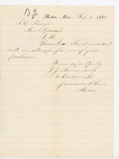1885 Handwritten Letter Boston MA Jamaica Plain to S.G. Thayer New Ipswich NH picture