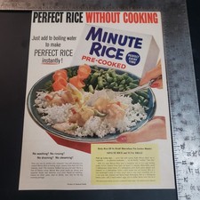 Minute Rice Vintage Print Ad 1954 Original Advertisement Food picture