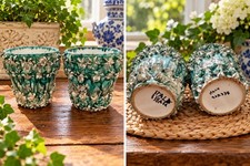 Vintage Italian Floral Ceramic Planters – Set of 2 picture