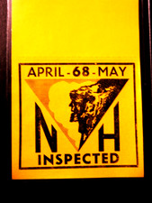 1968 New Hampshire Vehicle Inspection Sticker, unused, mint. picture