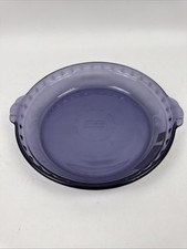 Vtg Pyrex Amethyst Glass Pie Plate 229 Purple Fluted Deep Dish 9.5