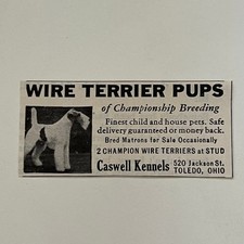 Caswell Kennels Wire Terrier Pups Finest Pets Toledo OH 1954 Magazine Ad SAH2-S7 picture
