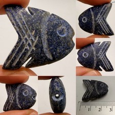 Roman Old Lapis Lazuli Stone Carved  Old Unique Amulet picture
