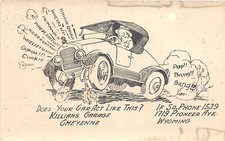 J63/ Cheyenne Wyoming Postcard RPPC c1920s Killians Automobile Garage 322 picture