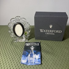Waterford Crystal Oval Picture Frame. 4.75” x 4.5”.  Silver Trim.  w Box. picture