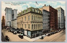 Junction of Third & Alder Street, Portland OR Oregon Postcard 1910s Unposted picture