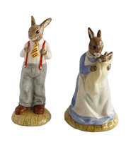 Royal Doulton Bunnykins Family Father,Mother,Baby DB226 DB227 Ltd EDT 212/2000 picture