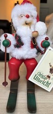 Vintage Christian Ulbricht Santa on Skis German Wooden Smoker -Late 20th Century picture