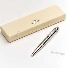 Rolex Vintage-Style Palladium-Finish Ballpoint Pen, New in Box, Luxury Ad Gift picture