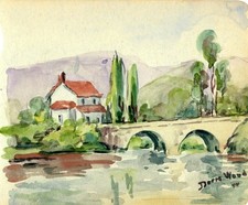 Doris Wood-Original Signed Painting on Album Page picture