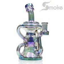 8INCH Glass Bongs and Water Pipes Tobacco Smoking Recycler Bong 14mm bowl Hookah picture