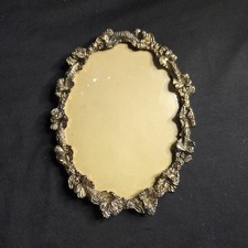 Vintage Victorian Style Brass Oval Picture Frame W/Floral Motif picture