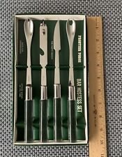 FRONTIER FORGE BAR HOSTESS SET  Stainless Clear Acrylic “THE PARTY MAKER” Vtg picture