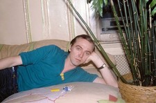 American poet & artist Rene Ricard as he lies on a bed 1978 Old Photo picture