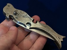 Vintage RARE USSR Pocket Folding Frame Knife Prison ITK Handmade EXC picture