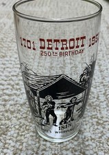 Detroit Michigan 1701 to 1951 Detroit's Whipping Post Drinking Glass 250th vtg picture
