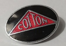 Vintage Cotton Motor Cycles Enamel Badge Pin British Motorcycle Enthusiast picture