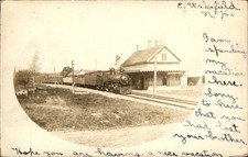 East Wakefield NH Train Station Depot c1907 Real Photo Vintage Postcard picture