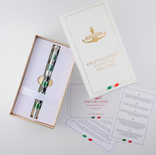 Ancora Masquerade Green Dark Blue Enamel Pen Ltd Edition 88 Italian New Numbered picture