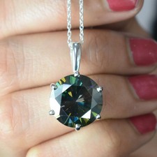 RARE 8.70 Ct Certified Blue Diamond Solitaire Pendant-FREE Diamond Studs  picture