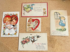 1920s Antique Valentine's Day Cards 3D Heart in window cut out Victorian kids picture