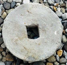 Antique Small Grinding Stone Primitive Stoneware Antiques Rustic Tool Yard Decor picture