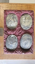 Visions of the Old West  Limited Edition 4 Brass Belt Buckles Russell Wyeth Case picture
