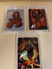 DEADPOOL MARAT MYCHAELS METAL CARDS LOT(3) SIGNED NEW  picture