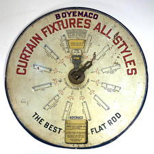 BOYEMACO Boye Company Curtain Fixtures Display Vintage Store Ad Metal Wall Decor picture
