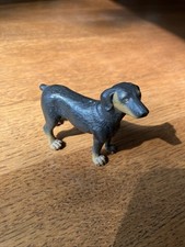 Doberman Pinscher Small Figurine Black 97 Schleich Germany Soft Rubber 3”x 2 1/2 picture