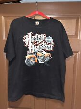VTG 3D EMBLEM 1987 Harley Davidson Black T-Shirt Large Front & Back Print EUC picture