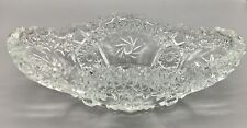 Vintage Heavy Cut Glass Crystal Oval Relish Bowl (New) picture