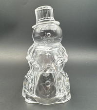 Vintage DePlomb Clear Glass Snowman Tealight / Votive Candle Holder • Pre-owned picture
