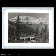 Old Vintage Photo BEARTOOTH BUTTE MOUNTAIN AND RIVER BRIDGE WYOMING picture