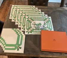 Hermès Paris 12-Piece Linen Table Set 6 Placemats 6 Napkins w/ Box picture