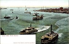 New York Harbor Antique Souvenir Postcard UNP Unused UDB picture