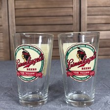 Leinenkugel Brewing Co Pint Glass Set 2 135th Anniversary 1867-2002 Clear Beer picture
