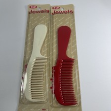 Vintage Mi-Lor Stylers Combs Jewels Red White Plastic 6 inch 80’s picture