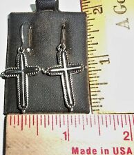 vintage Cross earrings old Christian collectible biker chick lady rider jewelry picture