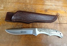 BOKER ARBOLITO Stag FIXED BLADE Knife 440 Stainless & SHEATH Buenos Aires, ARG picture