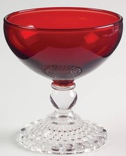 Anchor Hocking Bubble Foot Ruby Champagne Sherbet Glass 5682 picture