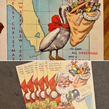 6 Vintage 1950s Florida Christmas Cards - Unused picture
