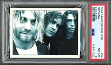 1995 Panini Smash Hits Sticker #94 ~ Nirvana Kurt Cobain Rookie ~ PSA 8 NM-MT picture