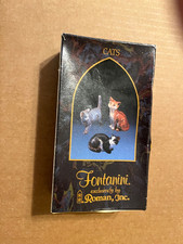 Set of 3 FONTANINI NATIVITY CATS Village Accessory #51518BX Italy by ROMAN | A3 picture