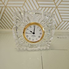 Gorham Full Lead Crystal Quartz Esprit Small Desk Night Stand Clock picture