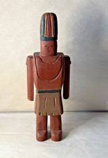 Vintage Carved Wood Native American Figurine Robin Ruth Wolf Creek, IA picture