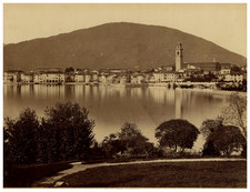 Italy, Pallanza, Lake Maggiore, Panorama vintage albumen print albumen print picture