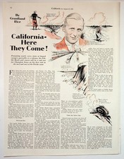 Collier's 1929 Original Print Article California-Here They Come 10x13 picture