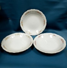 3 Winterling Mayerling Bavaria Shallow Soup Bowls Scalloped Floral 7.75
