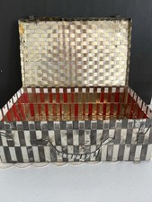 Outstanding Vintage Handmade Woven Metal Carrying Case Box Storage w/Handle picture